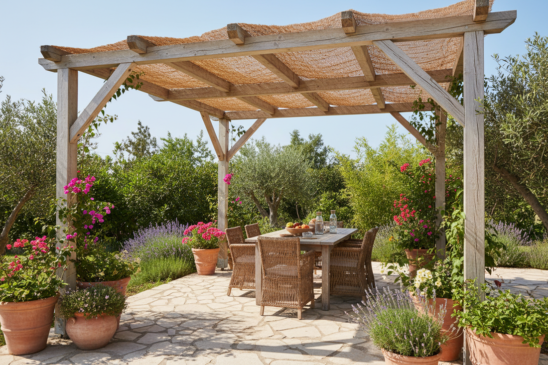 Comment installer une voile d'ombrage en fibre de coco sur pergola en 4 étapes - Tiens-toi à l'ombre