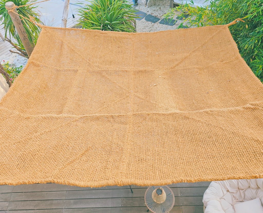 Voile d'ombrage Carrée  à suspendre en Fibre de Coco 3x3m