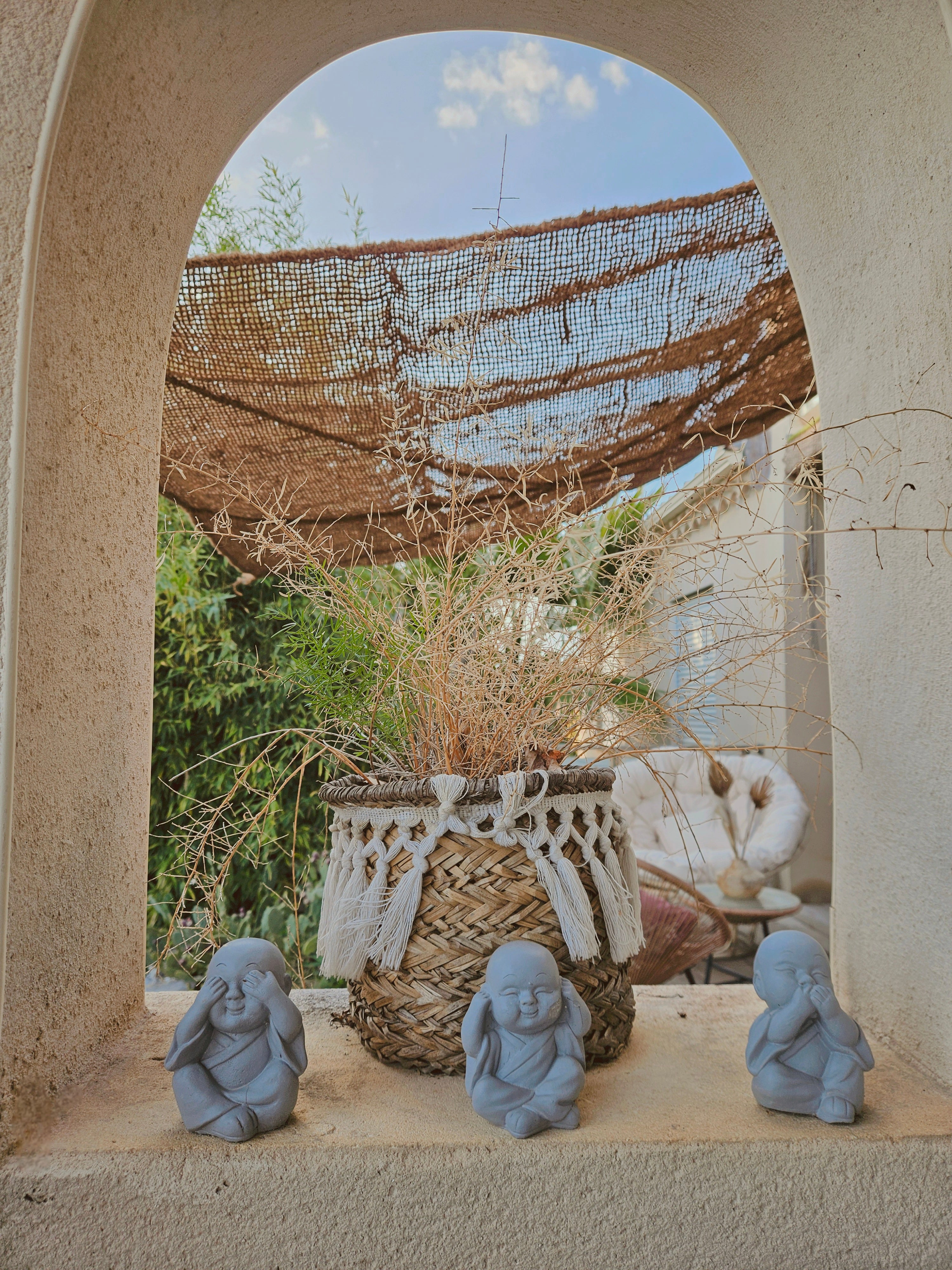 Voile d'ombrage Carrée  à suspendre en Fibre de Coco 3x3m