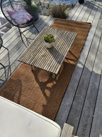 Détail texture fibre de coco naturelle tapis 1x3m