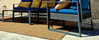 Tapis en fibre de coco 2x3m - [contexte : vue d'ensemble / détail texture / extérieur]