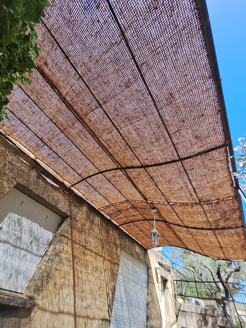 Voile d'ombrage pergola en fibre de coco 3x3m - Tiens-toi à l'ombre