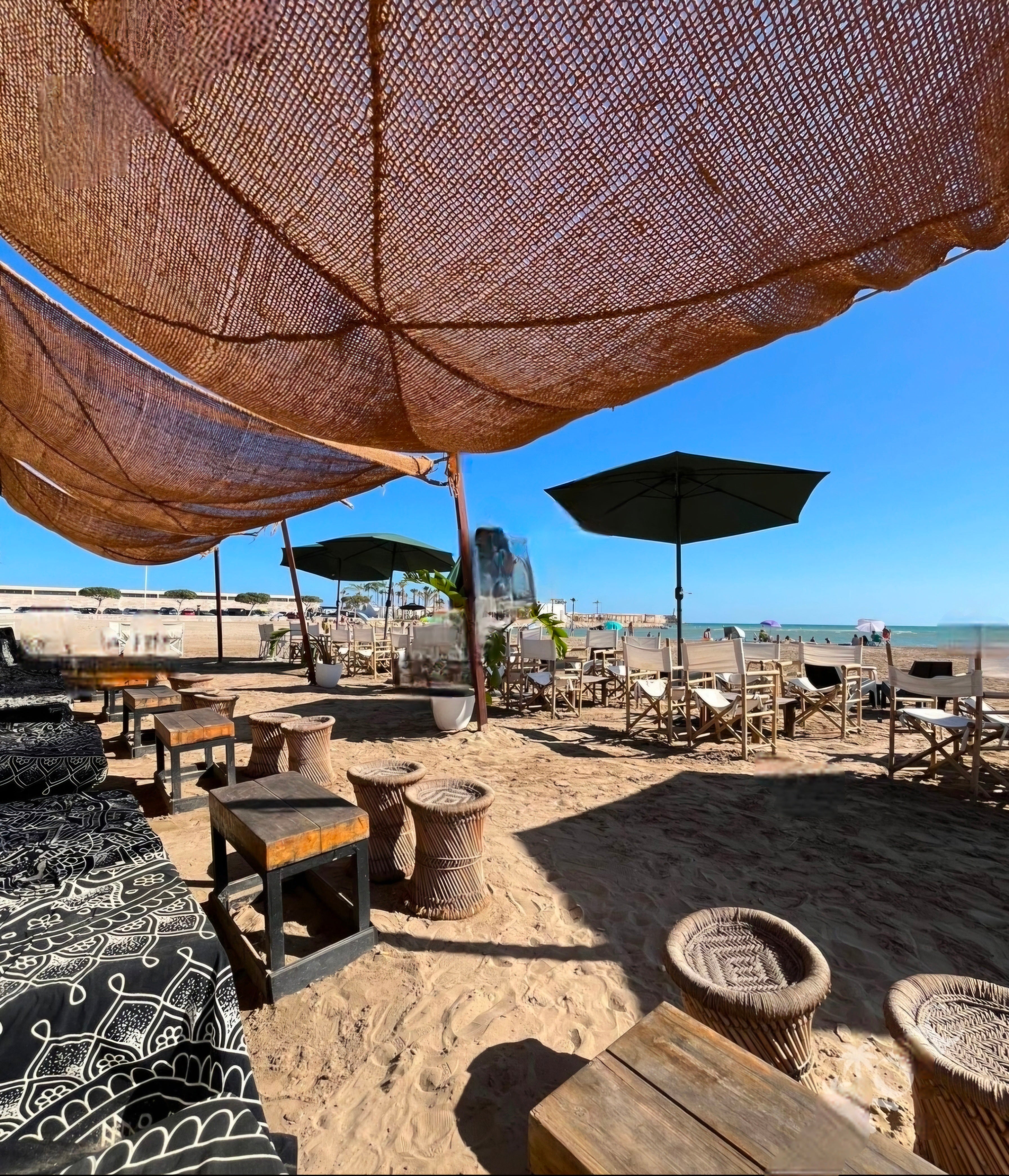 Grande voile d'ombrage 3x5m fibre de coco beige protection solaire optimale jardin
