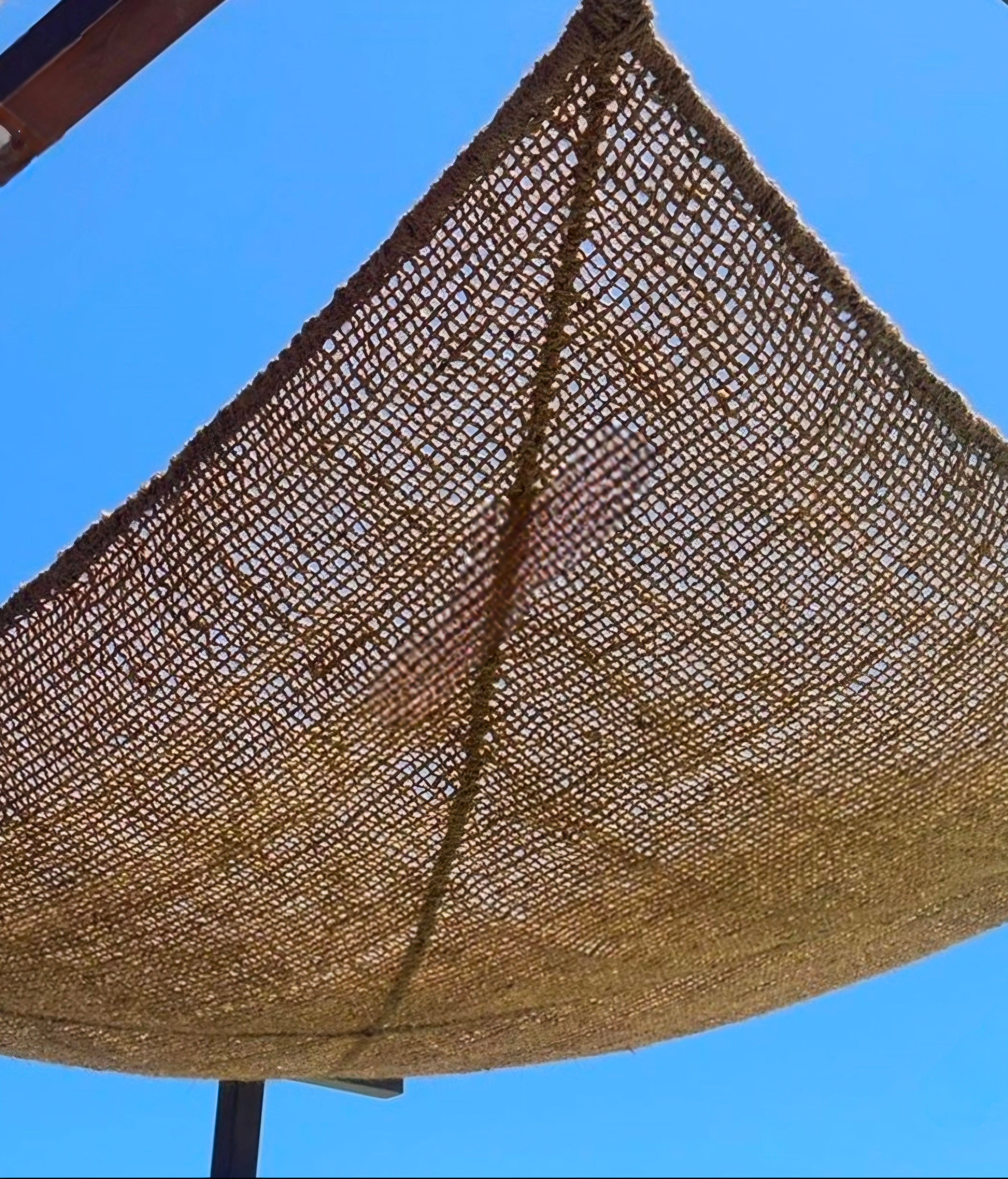 Voile d'ombrage 3x4m fibre de coco vue rapprochée texture naturelle tressée
