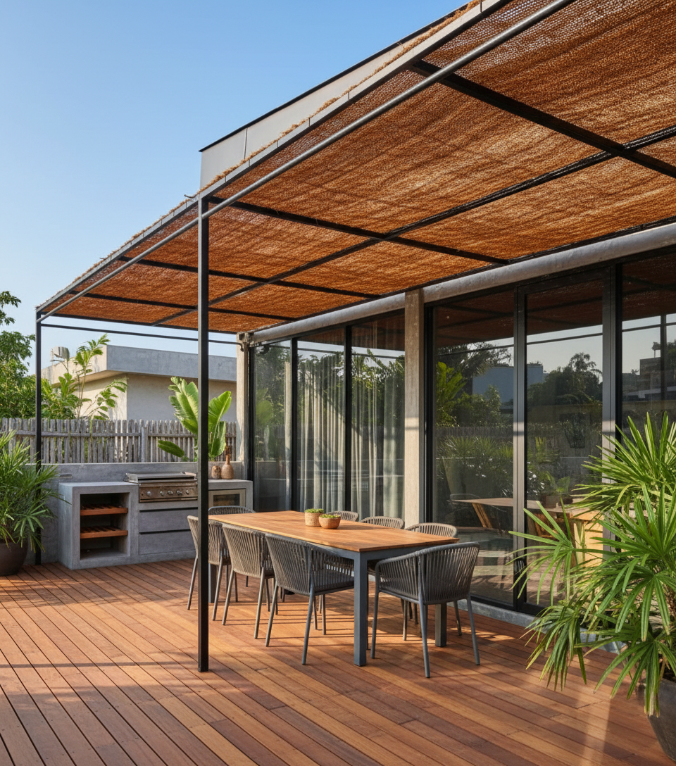 Voile d'ombrage Pergola en Fibre de Coco 3x3m