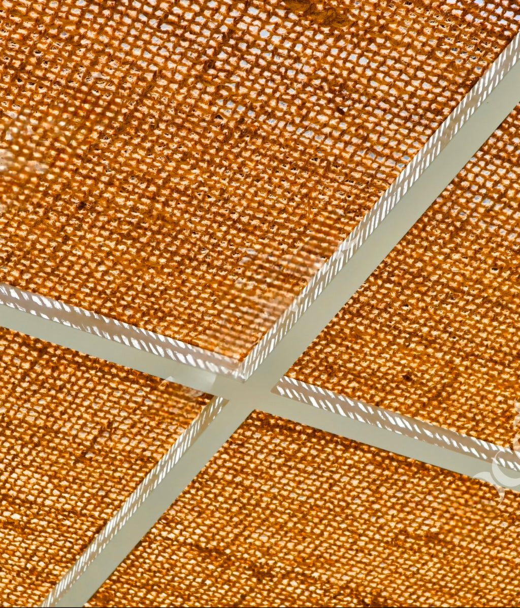 Voile pergola 4x3m fibre de coco détail texture tressée naturelle