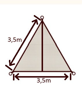 Alizé - Voile d'ombrage triangulaire à suspendre en fibre de coco 3,5x3,5x3,5m