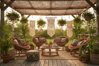 Voile d'ombrage Pergola en Fibre de Coco 4x3m - Tiens - toi à l'ombre !!!