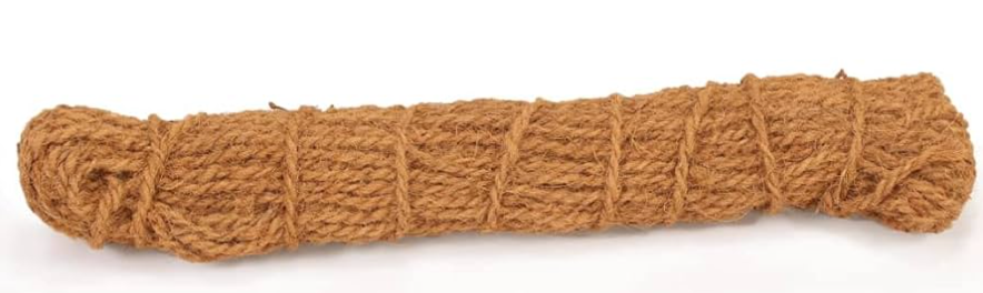 Corde en fibre de coco 25m texture naturelle tressée pour fixation extérieure
