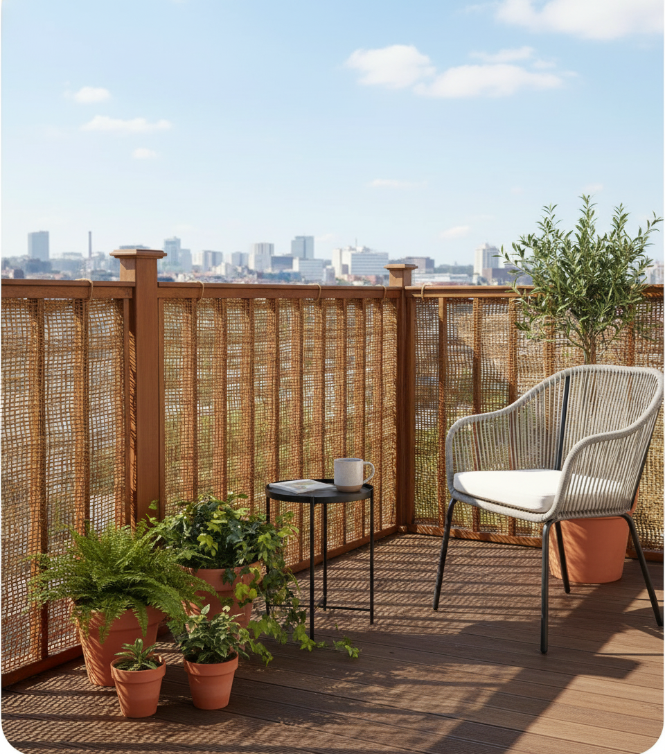 Brise-vue 1x3m balcon urbain moderne