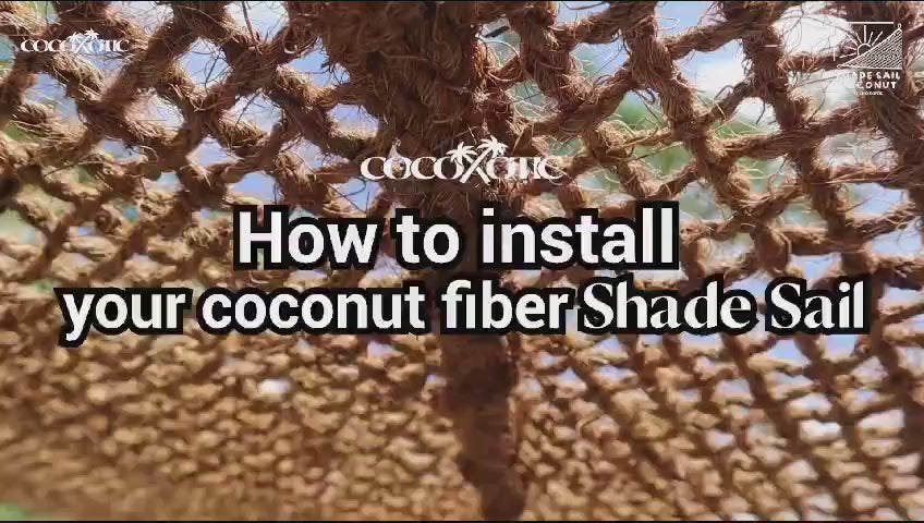 Voile d'ombrage Rectangulaire à suspendre en Fibre de Coco 3x2m