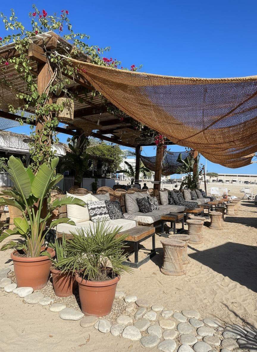 Voile d'ombrage lounge tropical